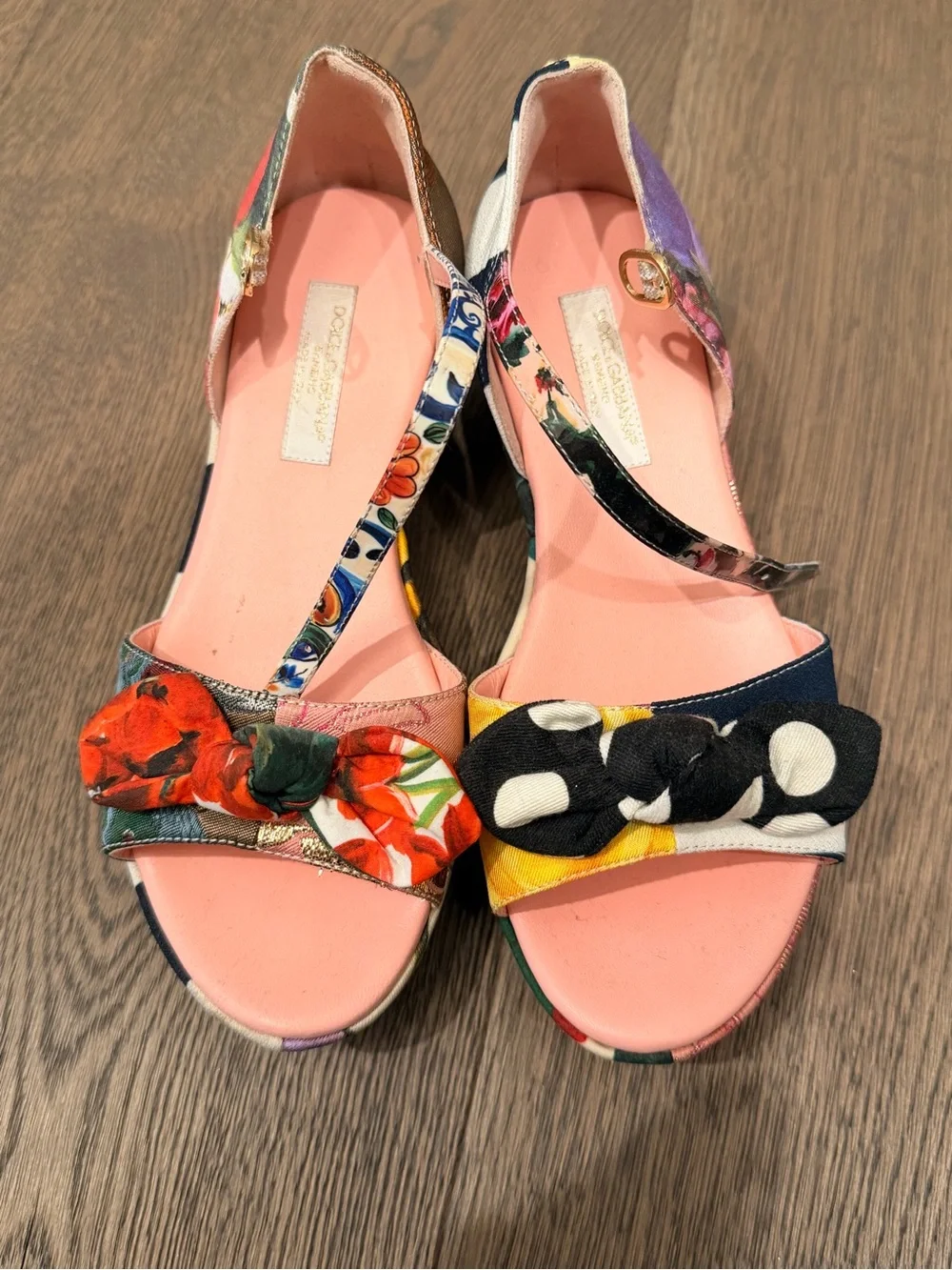 Multicolor Floral & Polka Dot Mary Jane Sandals - kids